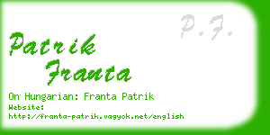 patrik franta business card